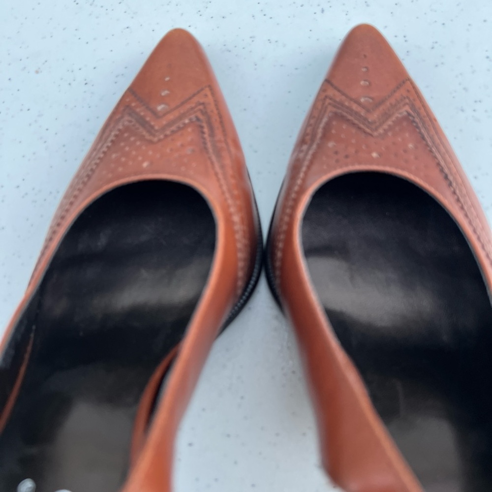 Franco Sarto Brown Slingback Heels - Picture 5 of 9